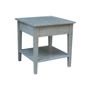 International Concepts Rectangle Spencer End Table, 24 in W X 24 in L X 25 in H, Wood, Heather Grey-Antique Washed OT105-8E